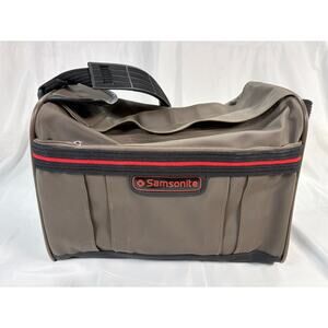 Samsonite Shoulder Bag Travel Carry On Organizer Brown Nylon Luggage Case